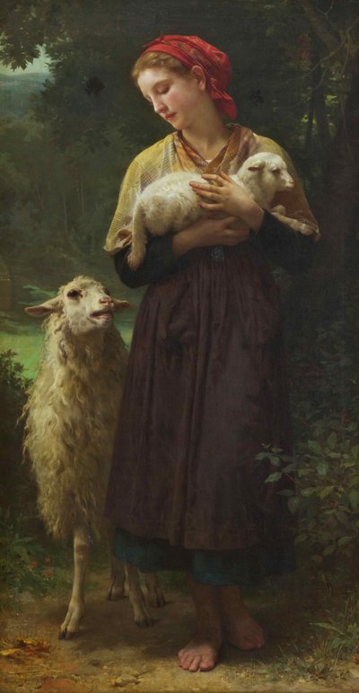 Das neugeborene Lamm (Die Schäferin) von William Adolphe Bouguereau